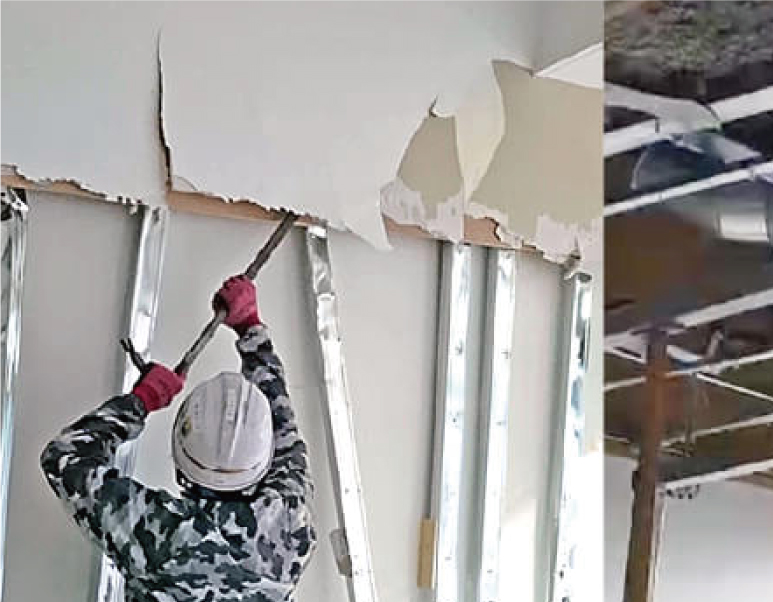 店舗の家具を修理します。